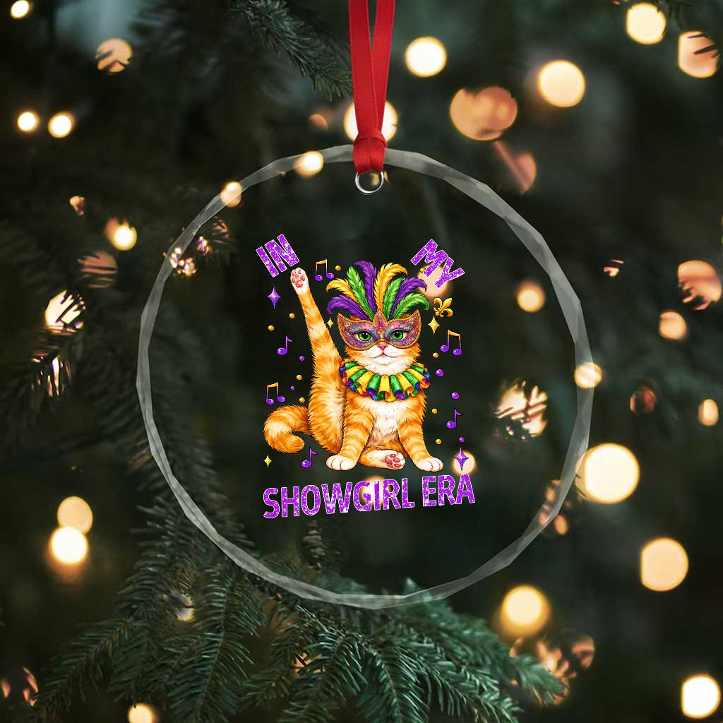 Mardi Gras Cat Crystal Glass Ornament In My Showgirl Era