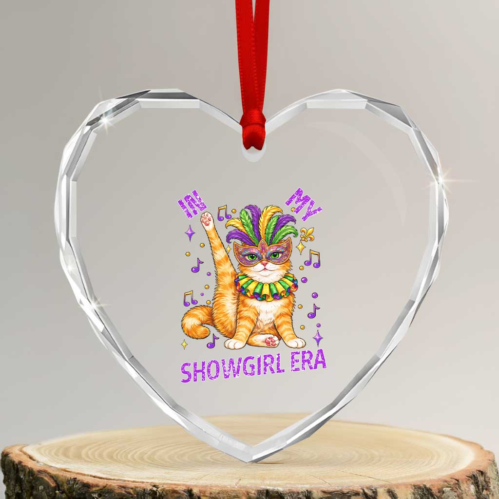 Mardi Gras Cat Heart Crystal Glass Ornament In My Showgirl Era