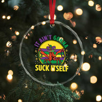 Mardi Gras Crawfish Crystal Glass Ornament It Ain't Gonna Suck Itself