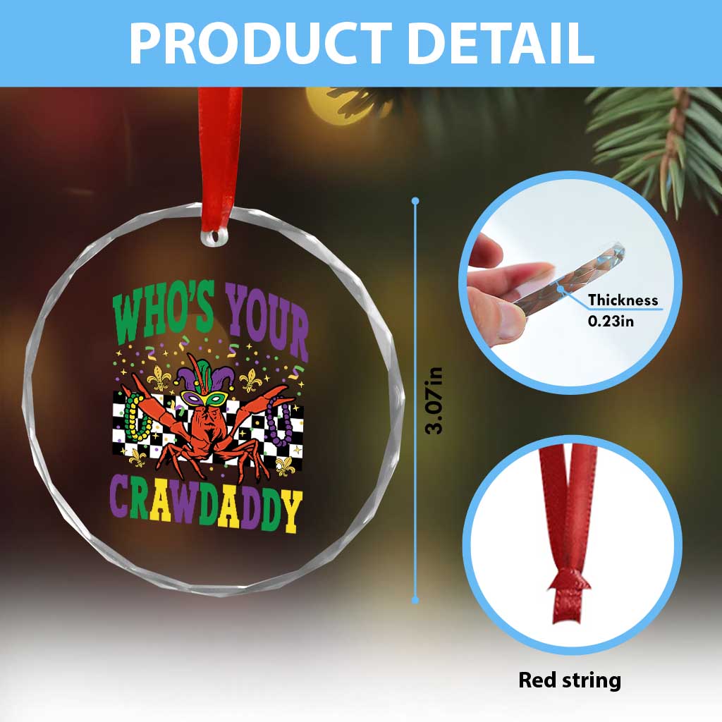 Mardi Gras Crawfish Crystal Glass Ornament Who Is Your Crawdaddy
