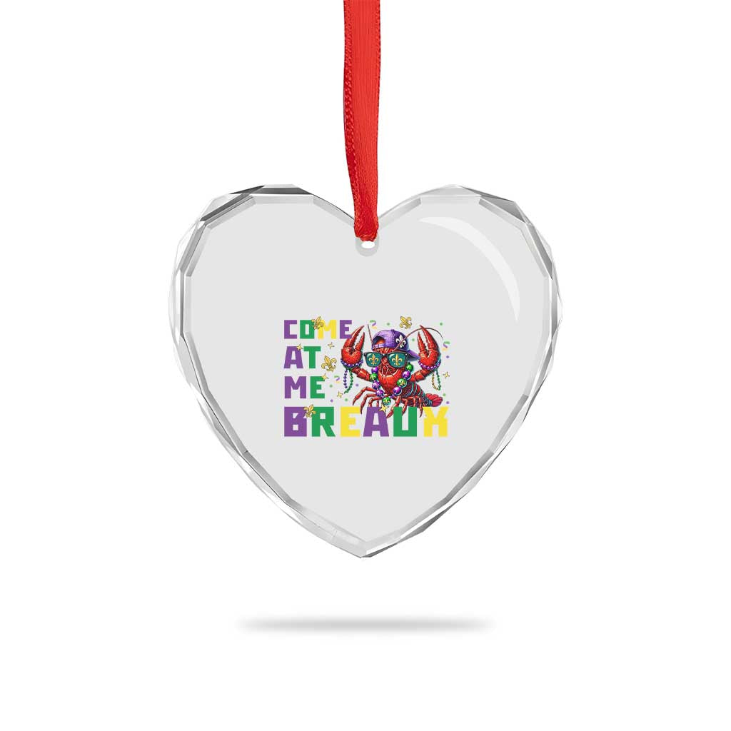 Mardi Gras Crawfish Heart Crystal Glass Ornament Come At Me Breaux
