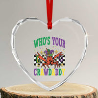 Mardi Gras Crawfish Heart Crystal Glass Ornament Who Is Your Crawdaddy