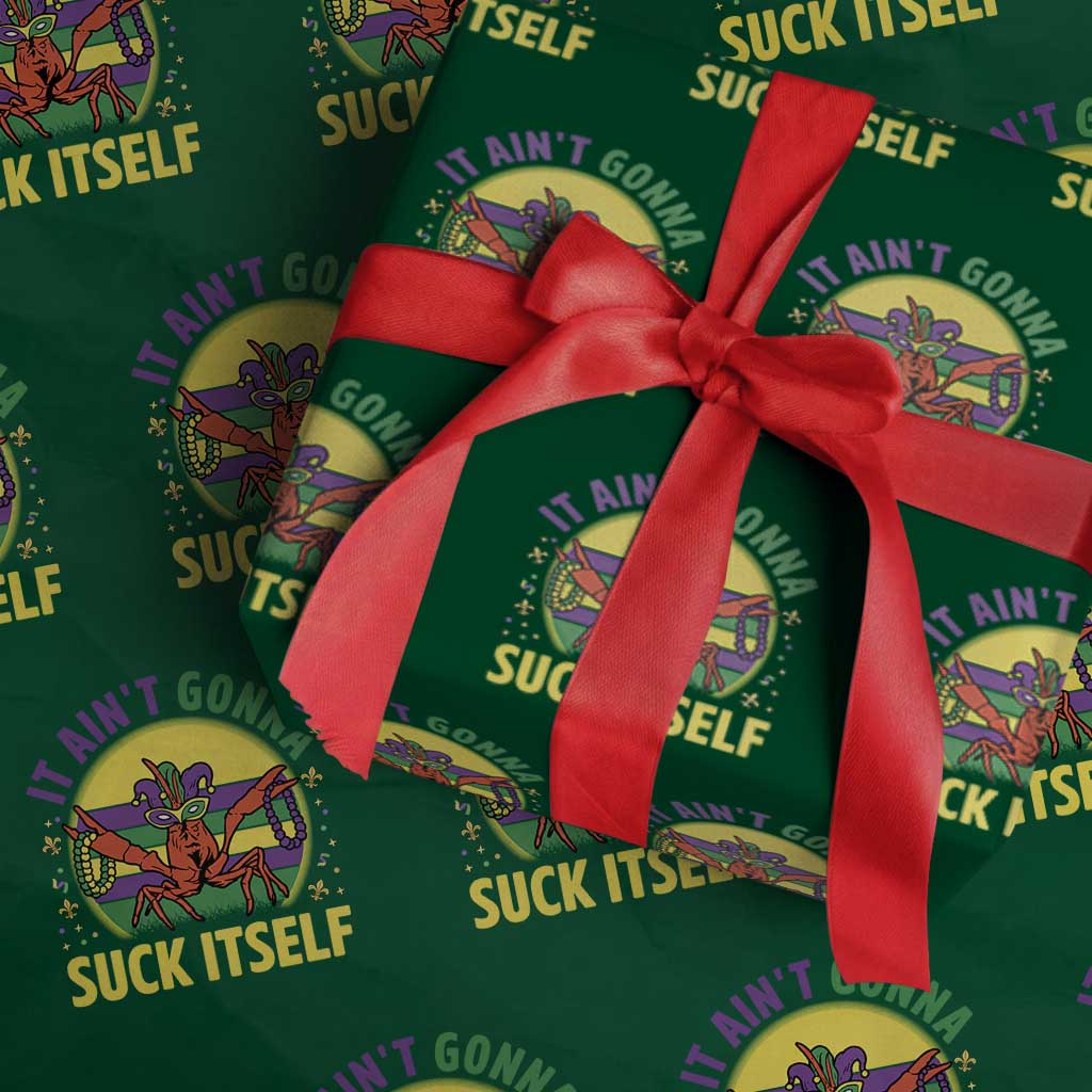Mardi Gras Crawfish Wrapping Paper Roll It Ain't Gonna Suck Itself