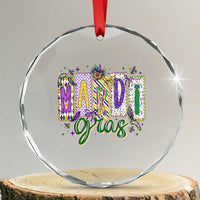 Mardi Gras Crystal Glass Ornament New Orleans Carnival Girly Fat Tuesday