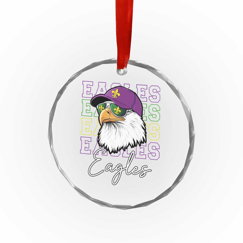 Mardi Gras Eagles Crystal Glass Ornament 2025 Champs NOLA Louisiana - Wonder Print Shop