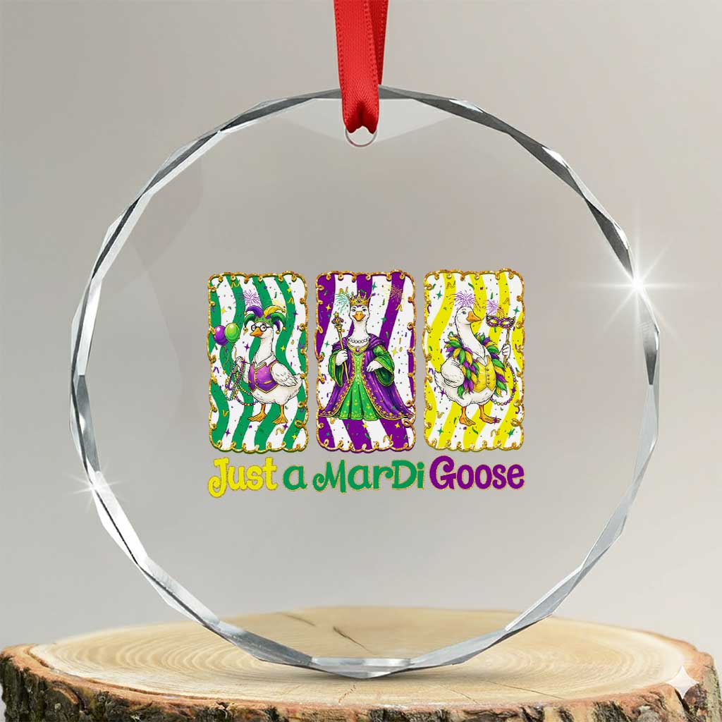 Mardi Gras Goose Crystal Glass Ornament Just A Mardi Goose