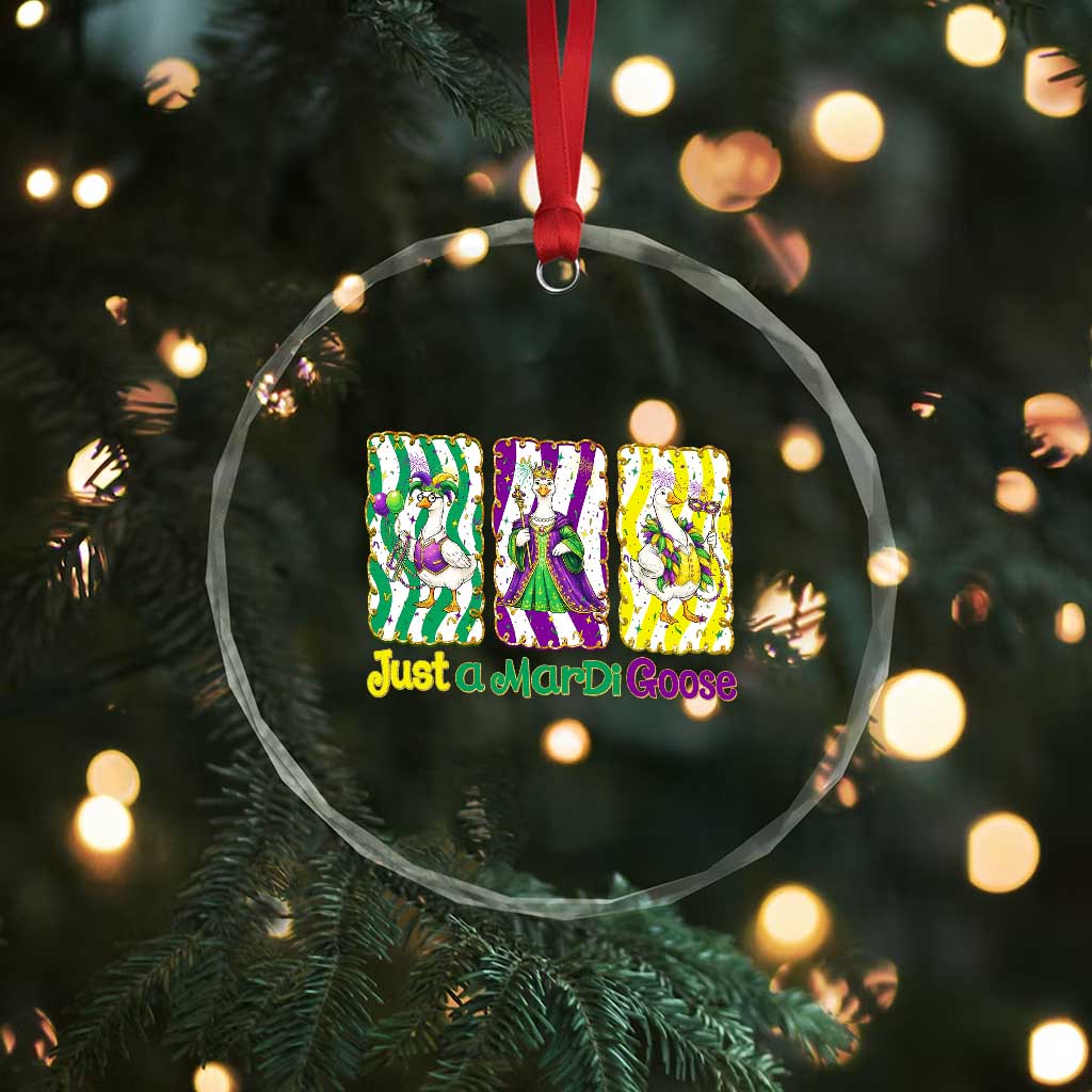 Mardi Gras Goose Crystal Glass Ornament Just A Mardi Goose
