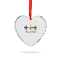 Mardi Gras Heart Crystal Glass Ornament Let The Good Time Roll