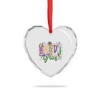 Mardi Gras Heart Crystal Glass Ornament New Orleans Carnival Girly Fat Tuesday