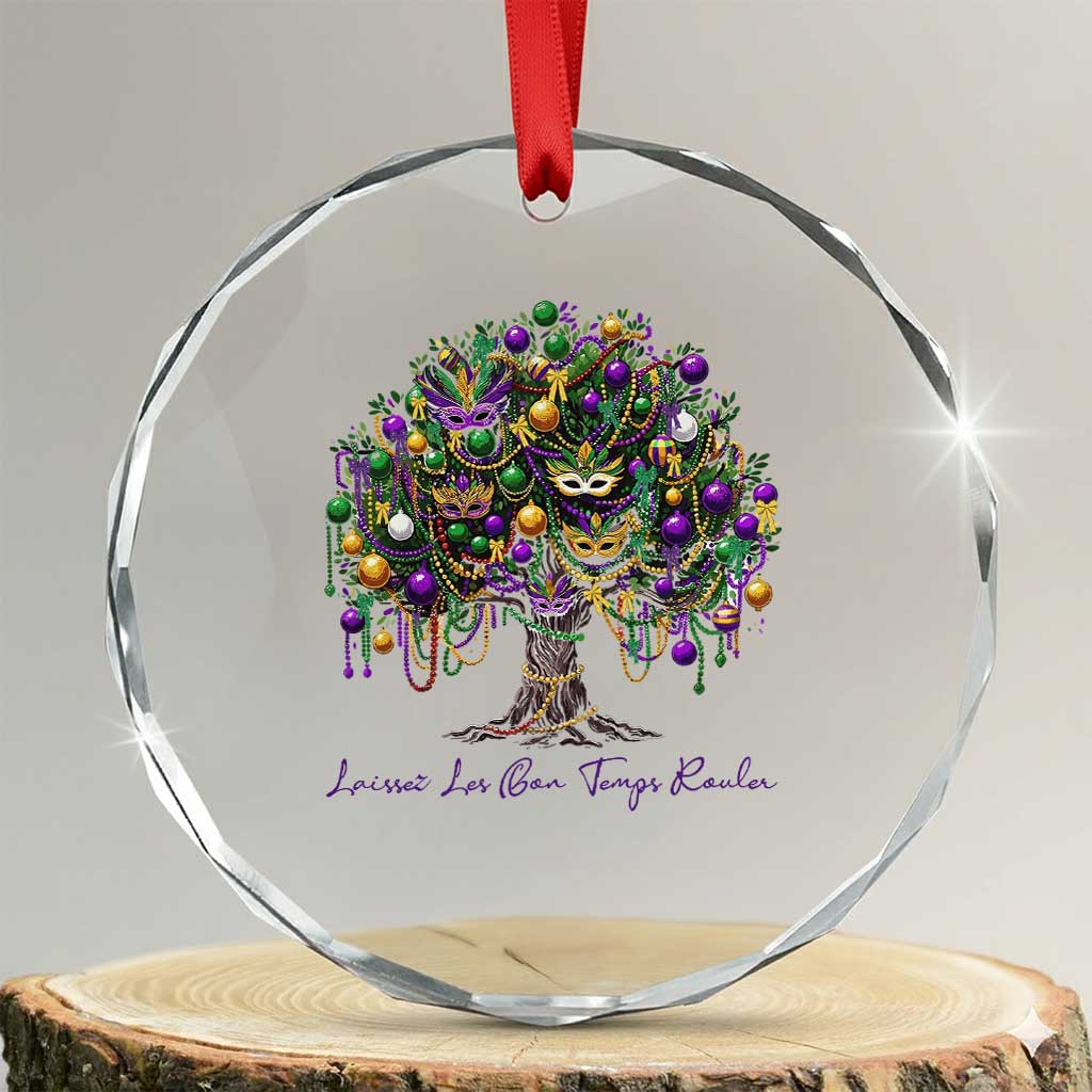 Mardi Gras Mask Tree Crystal Glass Ornament Laissez Les Bon Temps Rouler