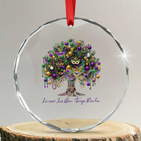 Mardi Gras Mask Tree Crystal Glass Ornament Laissez Les Bon Temps Rouler
