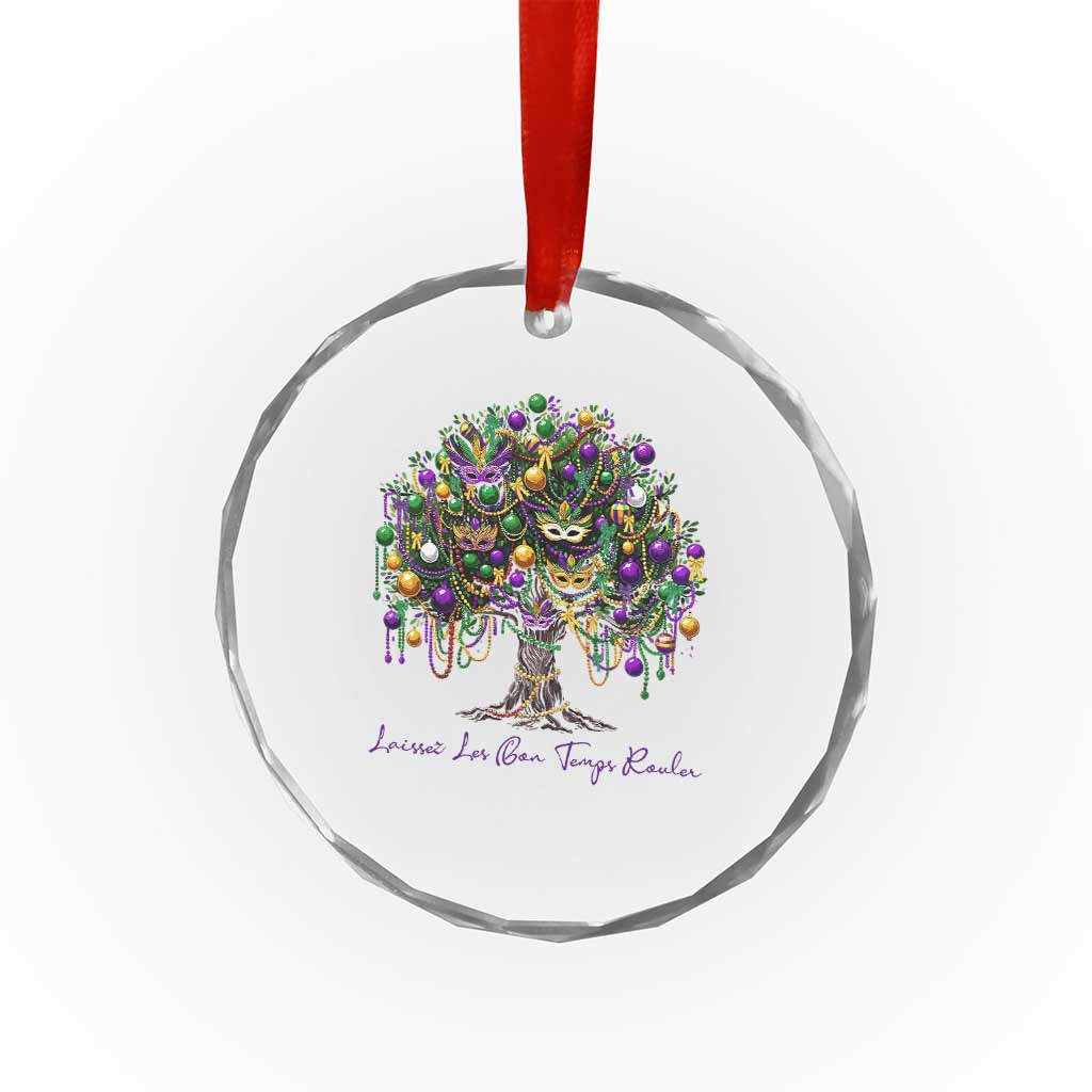 Mardi Gras Mask Tree Crystal Glass Ornament Laissez Les Bon Temps Rouler