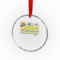 Mardi Gras Mobile Alabama AL Carnival Beads Crystal Glass Ornament