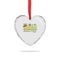 Mardi Gras Mobile Alabama AL Carnival Beads Heart Crystal Glass Ornament