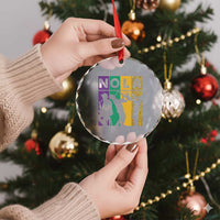 Mardi Gras NOLA New Orleans Carnival Jazz Music Glitter Print Crystal Glass Ornament
