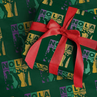 Mardi Gras NOLA New Orleans Carnival Jazz Music Glitter Print Wrapping Paper Roll
