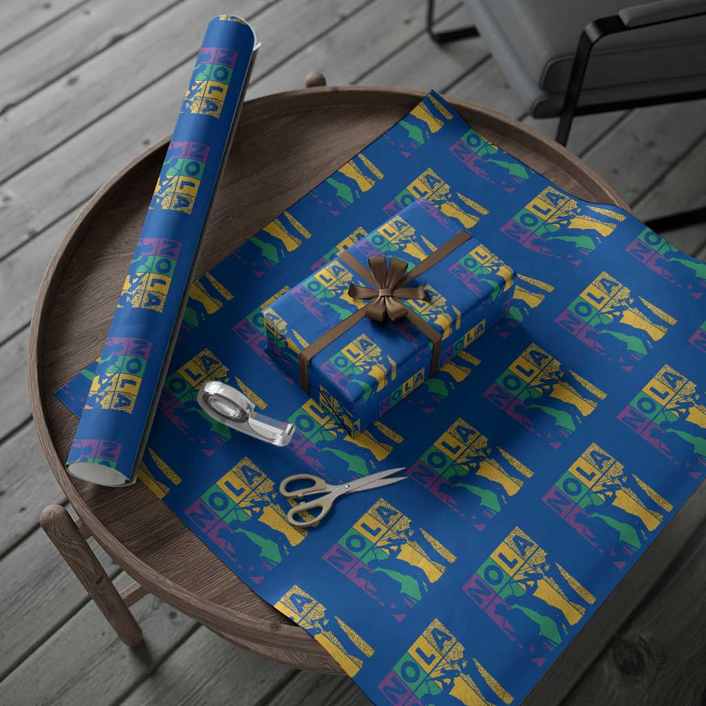 Mardi Gras NOLA New Orleans Carnival Jazz Music Glitter Print Wrapping Paper Roll