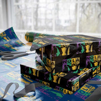 Mardi Gras NOLA New Orleans Carnival Jazz Music Glitter Print Wrapping Paper Roll