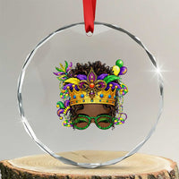 Mardi Gras Queen Crystal Glass Ornament Messy Pun Carnival Party