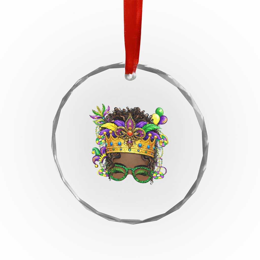 Mardi Gras Queen Crystal Glass Ornament Messy Pun Carnival Party