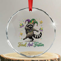 Mardi Gras Raccoon Crystal Glass Ornament Feral And Festive Trased Panda