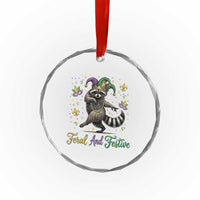Mardi Gras Raccoon Crystal Glass Ornament Feral And Festive Trased Panda