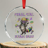 Mardi Gras Raccoon Crystal Glass Ornament Feral Girl Mardi Gras
