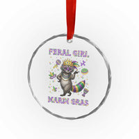 Mardi Gras Raccoon Crystal Glass Ornament Feral Girl Mardi Gras