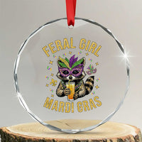 Mardi Gras Raccoon Crystal Glass Ornament Feral Girl Mardi Gras Trash Panda