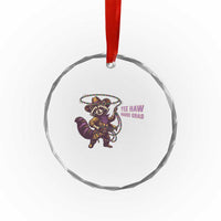 Mardi Gras Raccoon Crystal Glass Ornament Yee Haw Cowboy Mardi Gras Carnival Trendy Meme