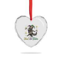 Mardi Gras Raccoon Heart Crystal Glass Ornament Feral And Festive Trased Panda