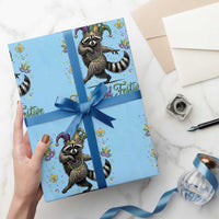Mardi Gras Raccoon Wrapping Paper Roll Feral And Festive Trased Panda