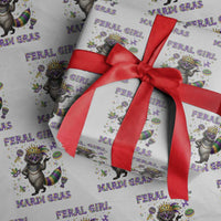 Mardi Gras Raccoon Wrapping Paper Roll Feral Girl Mardi Gras