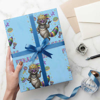 Mardi Gras Raccoon Wrapping Paper Roll Feral Girl Mardi Gras