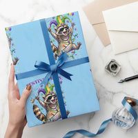 Mardi Gras Raccoon Wrapping Paper Roll Festive Vibes Feral Energy