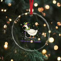 Mardi Gras Silly Goose Crystal Glass Ornament Off To Cause A Kerfuffle