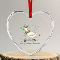 Mardi Gras Silly Goose Heart Crystal Glass Ornament Off To Cause A Kerfuffle