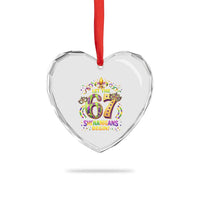 Mardi Gras Six Seven Heart Crystal Glass Ornament Let The 67 Shenanigans Begin