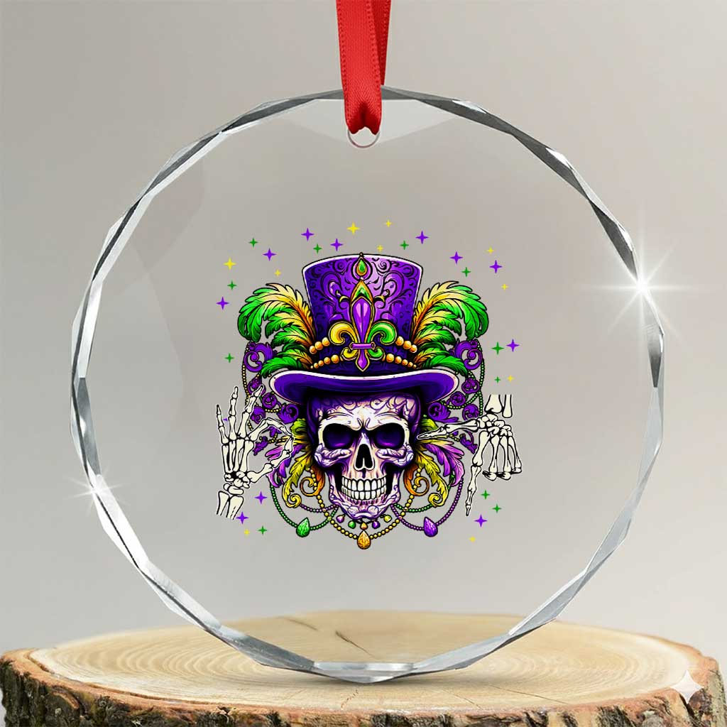 Mardi Gras Skull 67 Six Seven Meme New Orleans Witch Doctor Voodoo Crystal Glass Ornament
