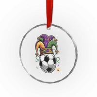 Mardi Gras Soccer Ball Crystal Glass Ornament Funny Louisiana Carnival Sports Gift