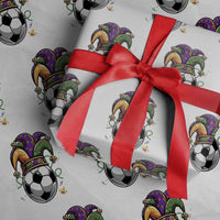 Mardi Gras Soccer Ball Wrapping Paper Roll Funny Louisiana Carnival Sports Gift