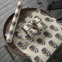 Mardi Gras Soccer Ball Wrapping Paper Roll Funny Louisiana Carnival Sports Gift