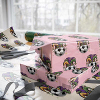 Mardi Gras Soccer Ball Wrapping Paper Roll Funny Louisiana Carnival Sports Gift