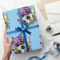 Mardi Gras Soccer Ball Wrapping Paper Roll Funny Soccer Player Gift