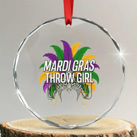 Mardi Gras Throw Girl Crystal Glass Ornament Funny New Orleans Carnival Headdress Beads