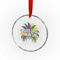 Mardi Gras Throw Girl Crystal Glass Ornament Funny New Orleans Carnival Headdress Beads