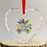 Mardi Gras Throw Girl Heart Crystal Glass Ornament Funny New Orleans Carnival Headdress Beads