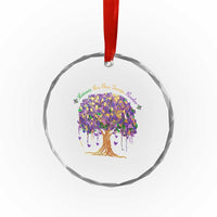 Mardi Gras Tree Brushstroke Graphic Crystal Glass Ornament Laissez Les Bon Temps Rouler