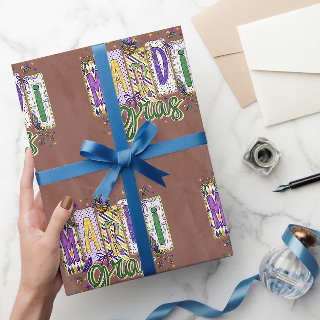 Mardi Gras Wrapping Paper Roll New Orleans Carnival Girly Fat Tuesday