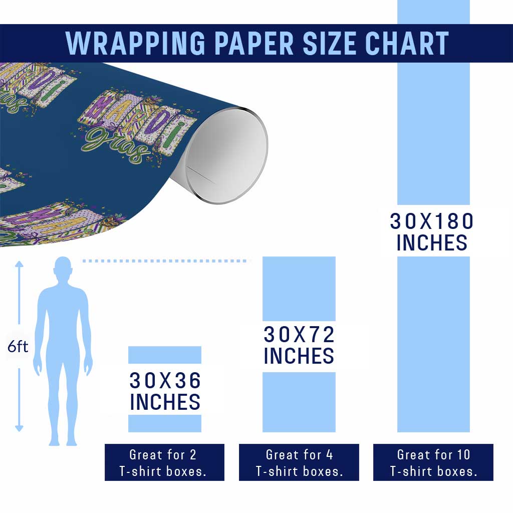 Mardi Gras Wrapping Paper Roll New Orleans Carnival Girly Fat Tuesday